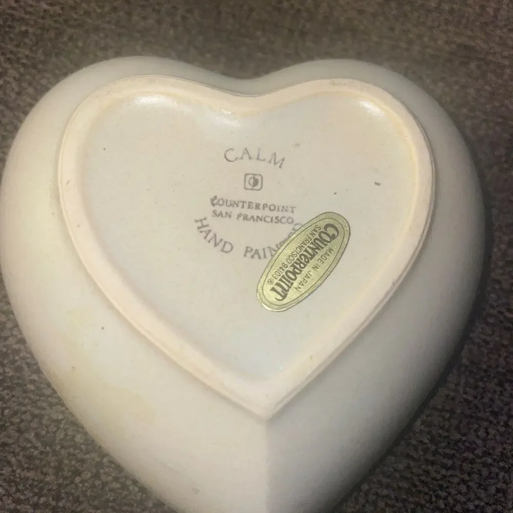 Vintage Counterpoint San Francisco Heart Shaped Trinket Jewelry Box Hand Painted